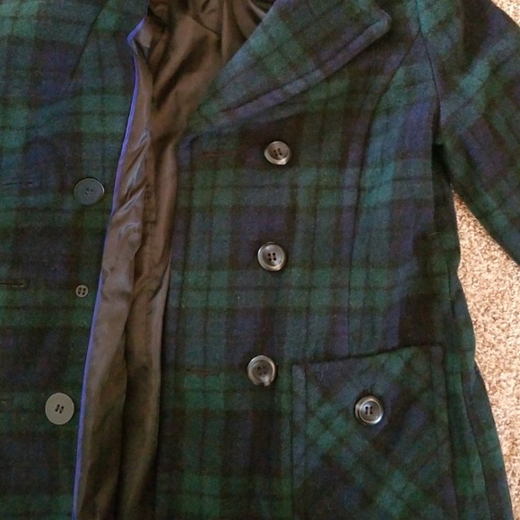 St. John's Bay green and blue pea coat! - Picture 3 of 9